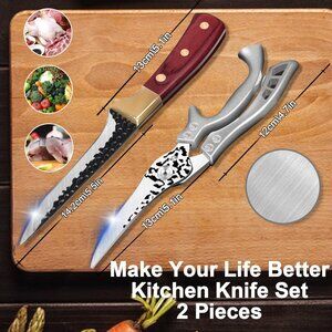 Forged Chef Poultry Knife & Kitchen Shears Heavy Duty Multipurpose Meat Cleaver